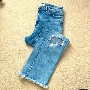 Vervet distress denim crop